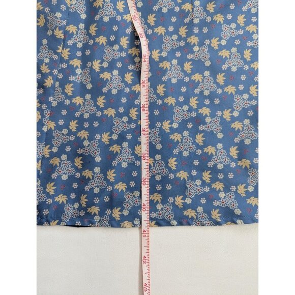 Oilily Silk Summer Floral 1940's Style Dress Size 42 US 12 Blue - Picture 13 of 15